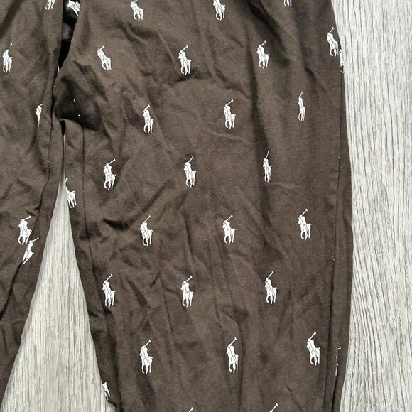 Polo Ralph Lauren All-Over Pony Print Cotton Jogger Pants Elastic Waist Size M - Picture 3 of 9